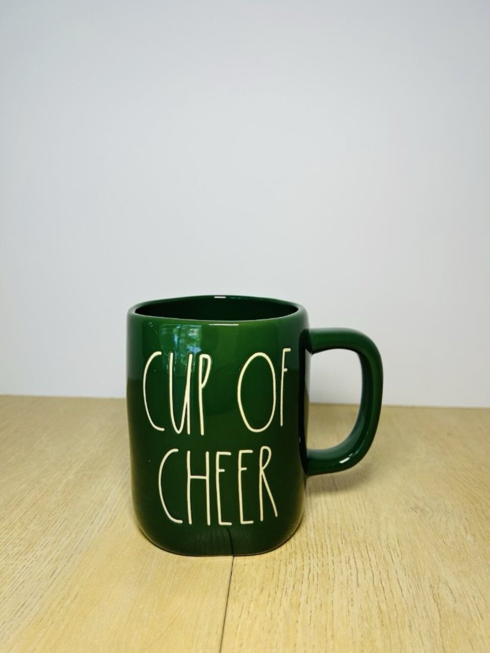 Rae Dunn Mug Cup Of Cheer Green Glossy Ceramic Artisan Collective by Magenta